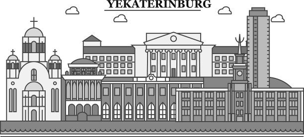 俄罗斯叶卡捷琳堡的天际线孤立无援图片下载
