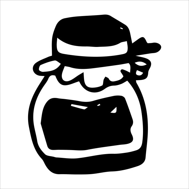 单元素罐与果酱剪影图片下载