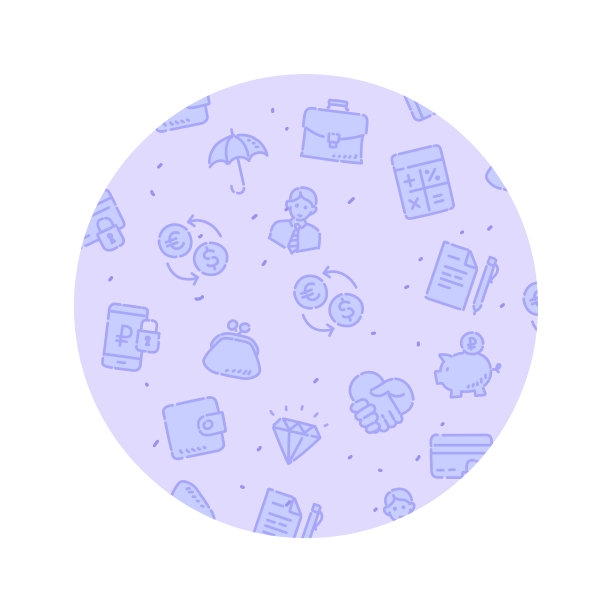 圆形装饰中的金融图标图案图片下载