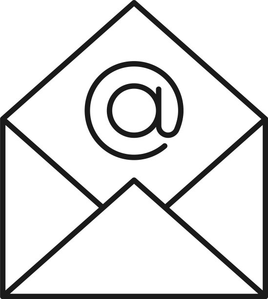 电子邮件线条艺术联系我们图标设计模板图片下载