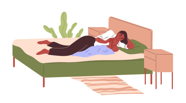 躺在床上给婴儿喂奶的妇女图片下载