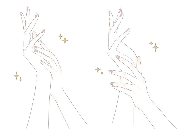 插图的美丽的手像一个模型图片下载