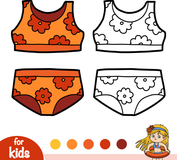 涂色书妇女泳装图片下载