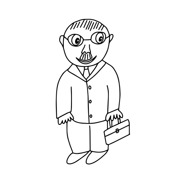 戴眼镜，留着胡子，背着包的有趣男人图片下载