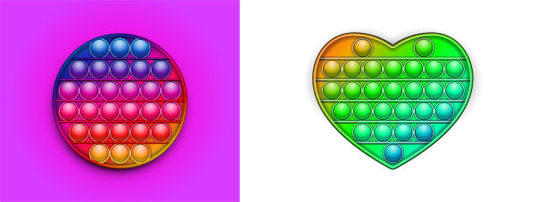 新流行的感官抗压力玩具-爆它。孤立在白色背景上。逼真的矢量3D插图图片下载