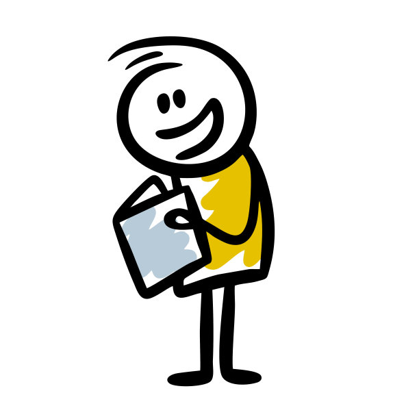 有趣的素描涂鸦人读聪明的书。图片下载