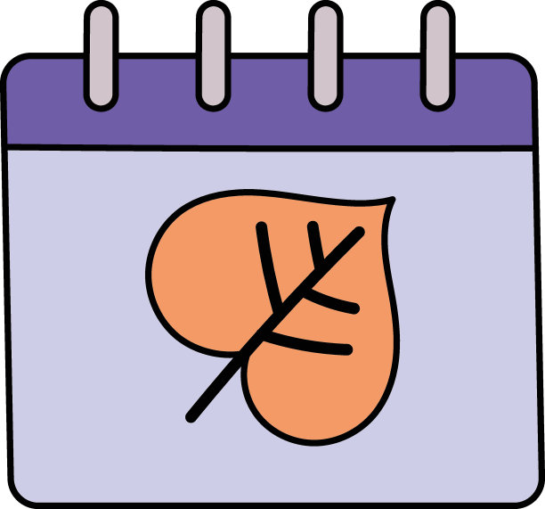 干叶日历矢量图标设计，秋季或秋季活动符号，干燥天气标志，温带气候元素库存插图，枯叶日历概念图片下载