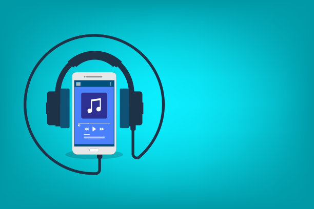 媒体播放器。移动音乐播放器矢量图标插画平面设计。图片下载