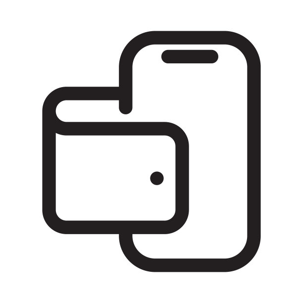 数字钱包线图标。在线金融、电子商务轮廓矢量插图图片下载