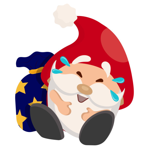 拿着一袋礼物笑的圣诞老人。幸福的角色图片下载