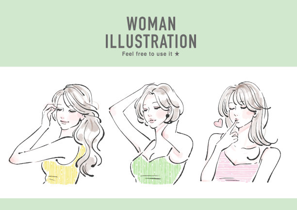 插图材料的一个自然的女人图片下载