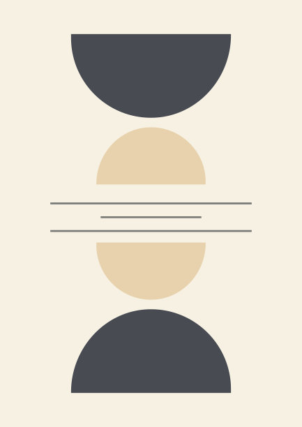 极简几何元素海报艺术插画。图片下载