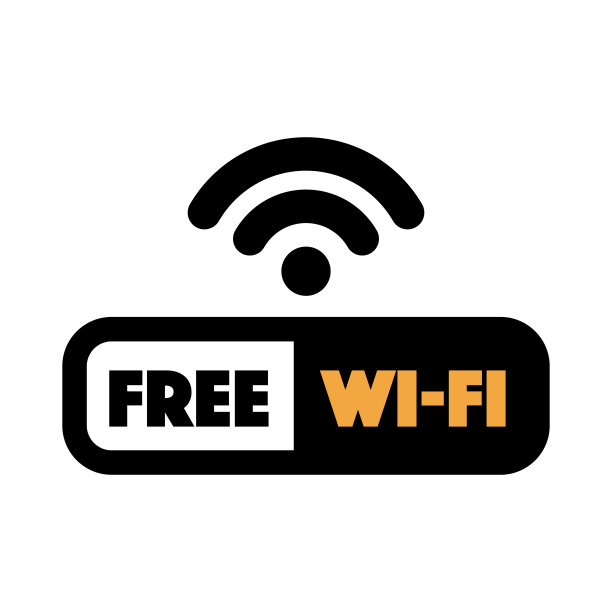 白色上的免费Wi-Fi矢量标识被隔离。免费的互联网现货图标。图片下载