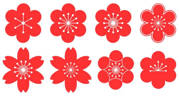一套梅花图标图片下载