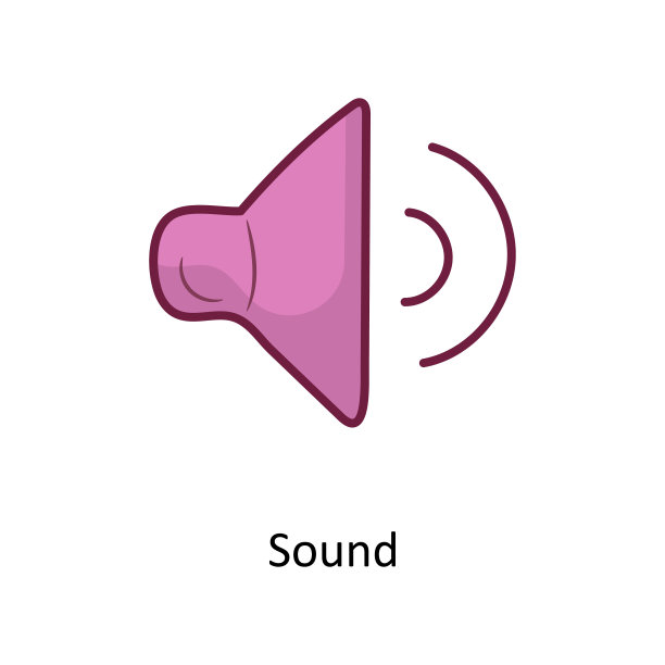 声音填充轮廓图标设计插图。媒体控制符号在白色背景EPS 10文件图片下载