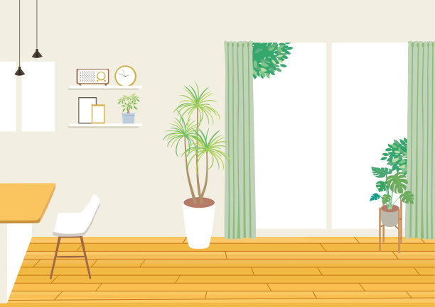 客厅的矢量插画。图片下载