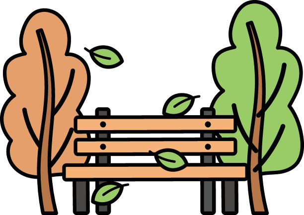 公园木制坐椅矢量图标设计，秋季或秋季活动符号，干燥天气标志，温带气候元素股票插图，银行公园长凳秋季概念图片下载