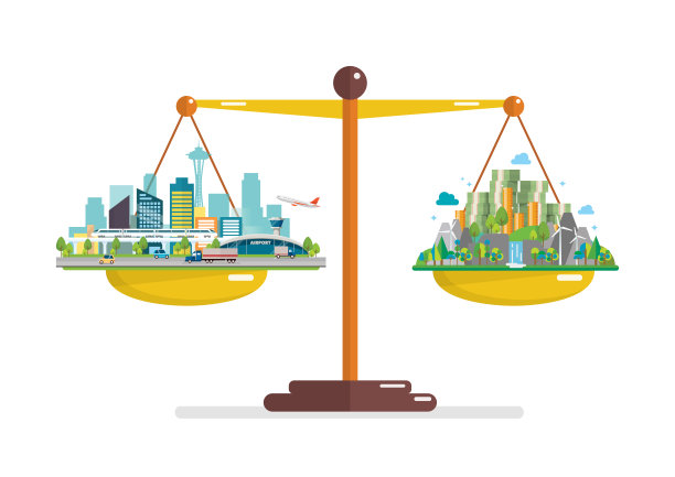 繁荣与环境平衡尺度的比较图片下载