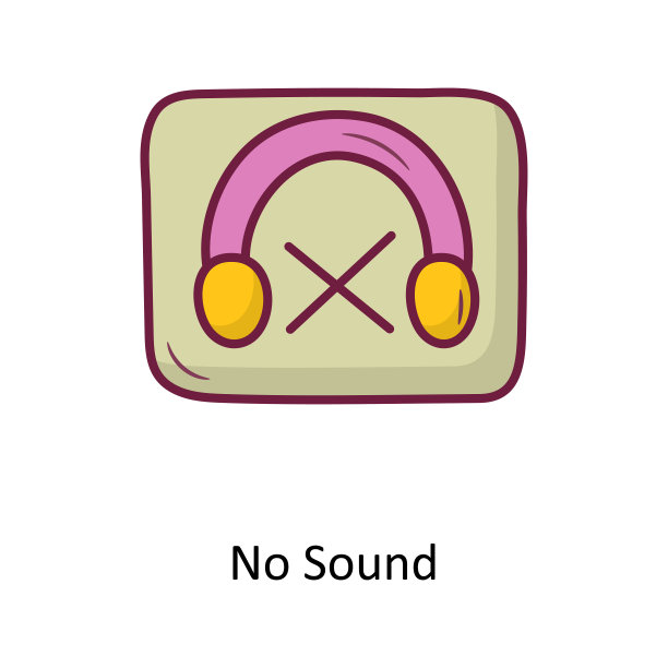 无声音填充轮廓图标设计插图。媒体控制符号在白色背景EPS 10文件图片下载