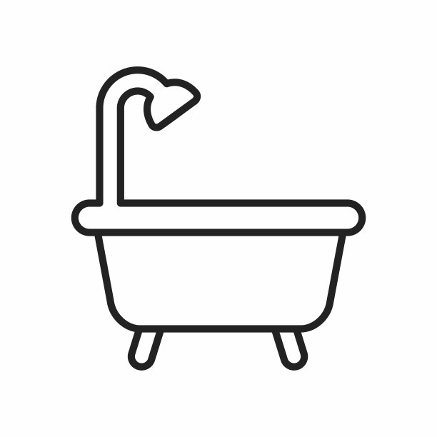 浴缸轮廓图标图片下载