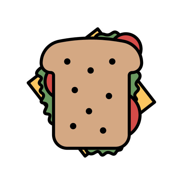 白色背景的三明治图标。快餐插图图片下载