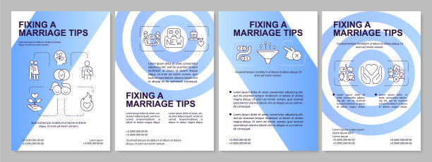 拯救破裂婚姻小窍门蓝色渐变宣传册模板图片下载