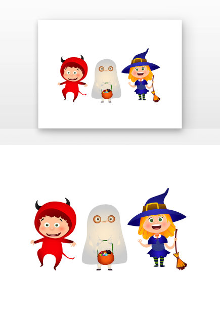 万圣节儿童扮演万圣节角色图片下载