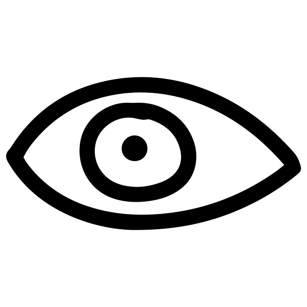 黑白卡通涂鸦眼睛图标图片下载