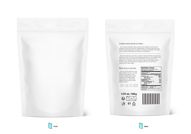 现实的站起来袋袋模型孤立的白色背景。图片下载