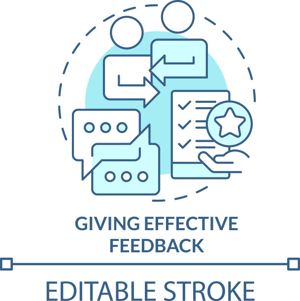 给予有效的反馈绿松石概念图标图片下载