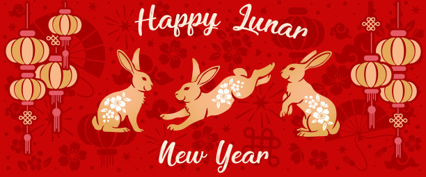 中国新年背景兔年图片下载