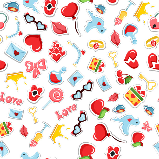 浪漫的图案可爱的图标礼物盒图片下载