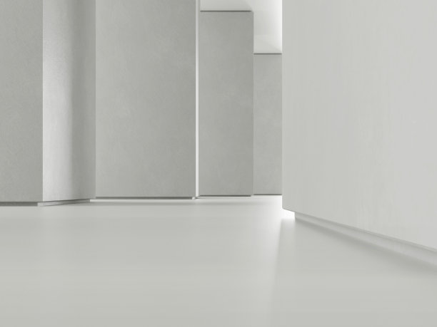 抽象混凝土建筑设计的三维渲染。图片下载