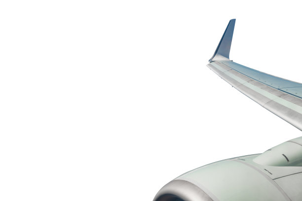 喷气式飞机降落，隔离在白色上图片下载