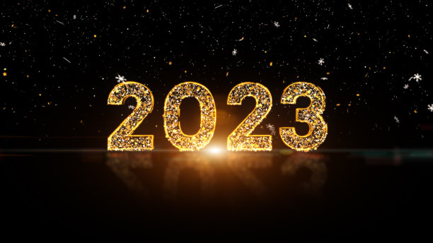 数字年2023文本抽象背景。最适合新年活动，朋友聚会和其他活动。三维渲染图片下载