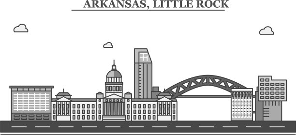 美国小石城天际线孤立图片下载