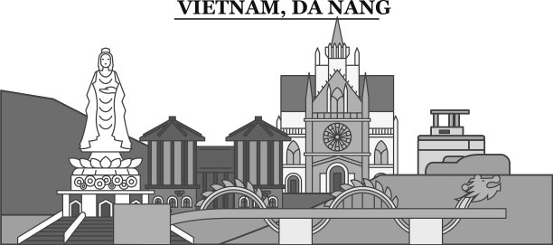 越南岘港市天际线孤立图片下载