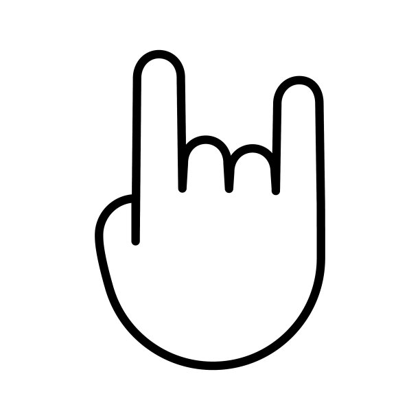 重摇滚图标喇叭手势摇滚图片下载