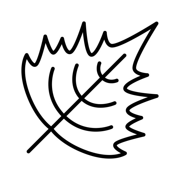 梧桐树叶子图标象形图孤立在白色上图片下载