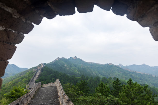长城和早晨美丽的云图片下载