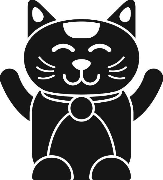 中国的招财猫图标简单日本maneki图片下载