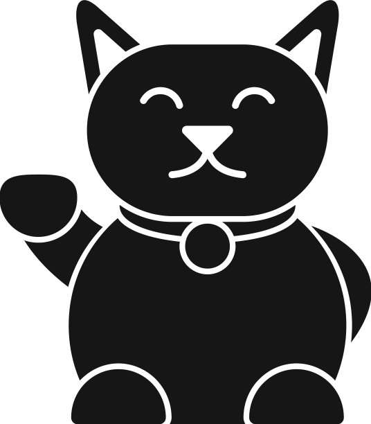 富有的幸运猫图标简单的日本财富图片下载