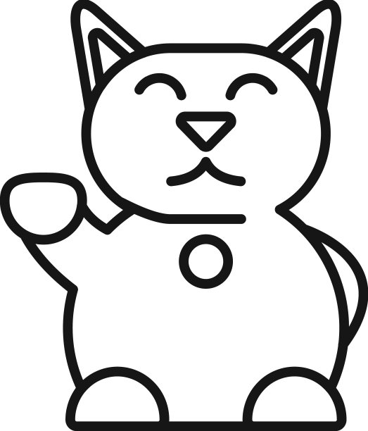幸运猫的图标轮廓maneki猫图片下载