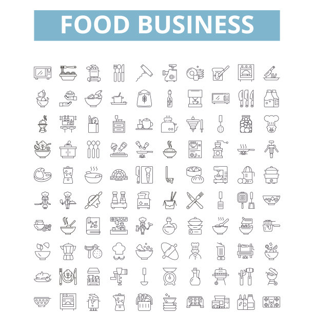 食品商业图标线符号网络标志图片下载