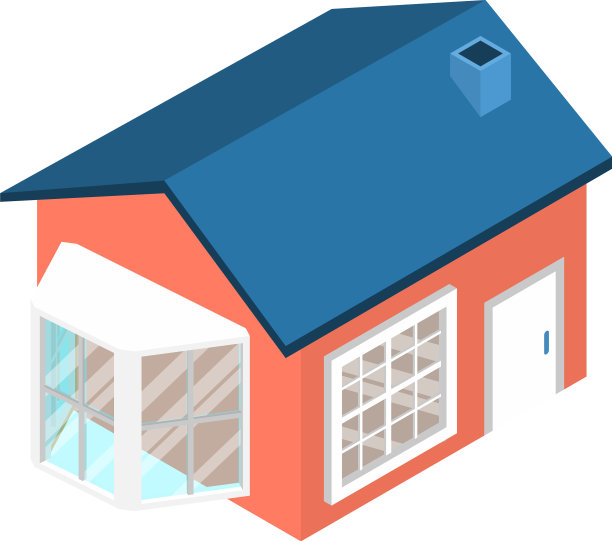 房屋图标等距新现代一层图片下载