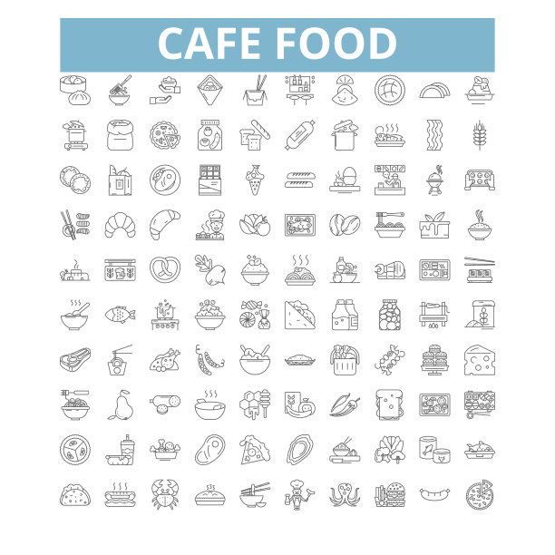 咖啡馆食物图标线符号网标志图片下载