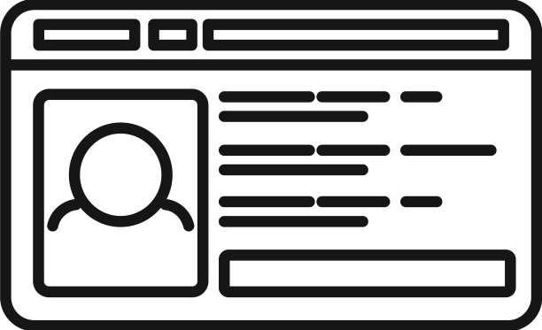 办公室身份证图标轮廓照片徽章图片下载