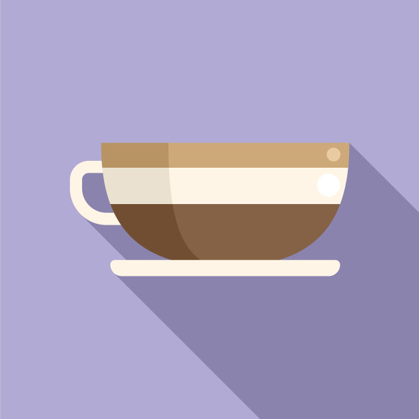 咖啡杯图标平坦奶油视图图片下载