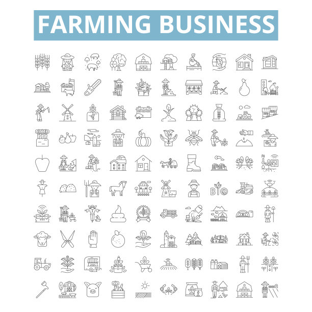 农业商业图标线符号网络标志图片下载