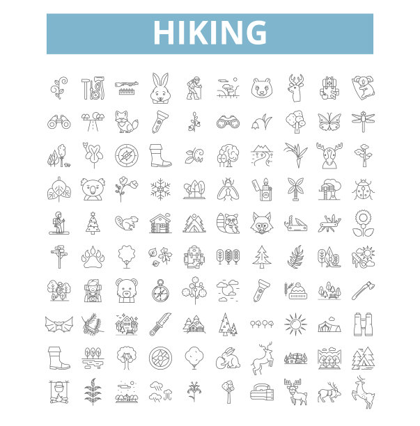 登山图标线符号网标志集合图片下载